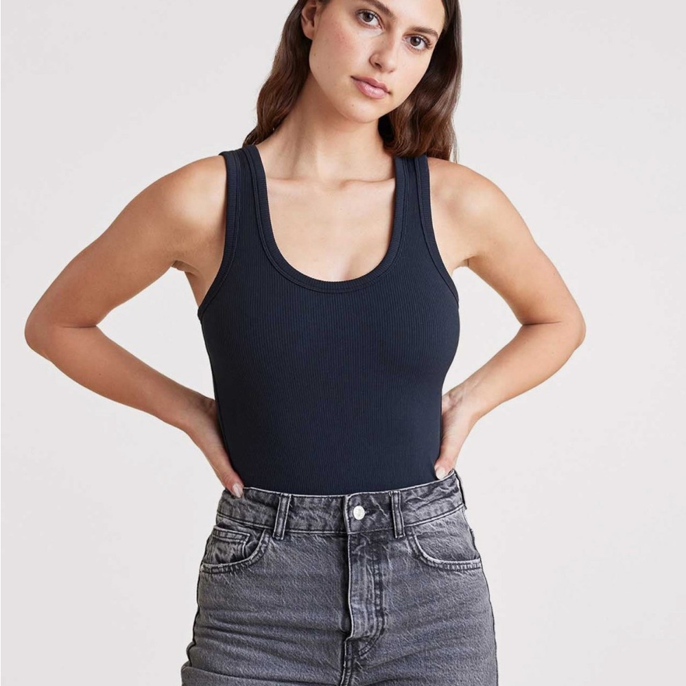 Nuuds Ribbed Scoop Tank Bodysuit